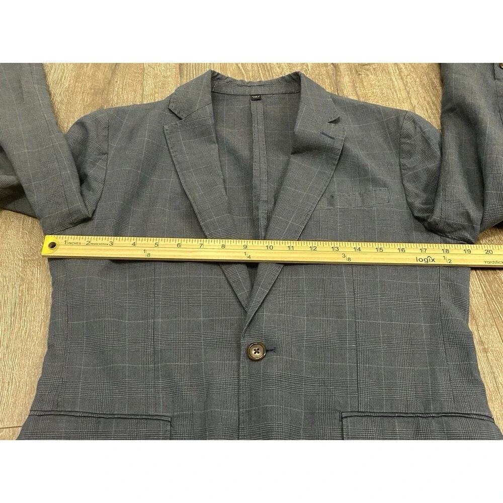 J Crew Blazer Mens 36S Ludlow Baird Mcnutt Linen Blend Unstructured Windowpane